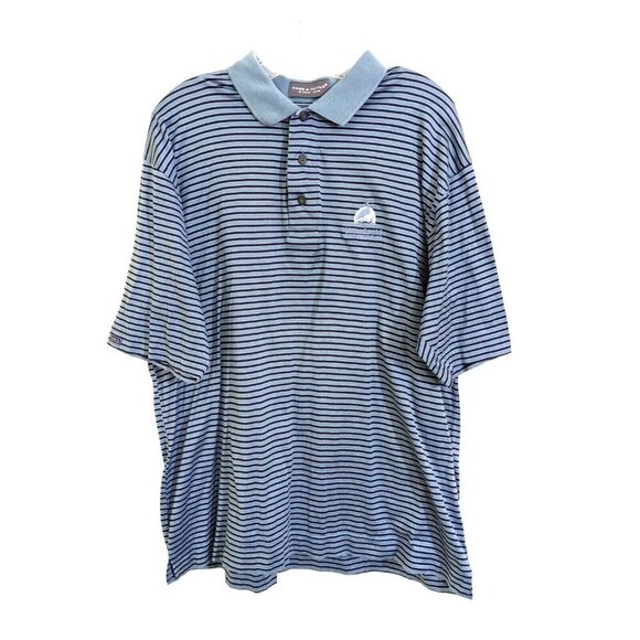 Mens Size XL Striped Golf Polo Blue Striped Mill River PEI Canada - Picture 1 of 5